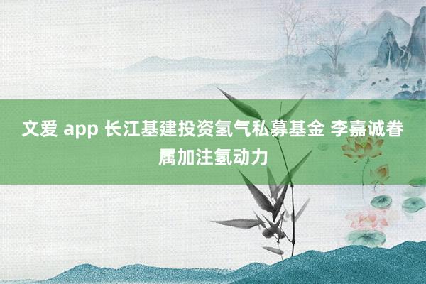 文爱 app 长江基建投资氢气私募基金 李嘉诚眷属加注氢动力