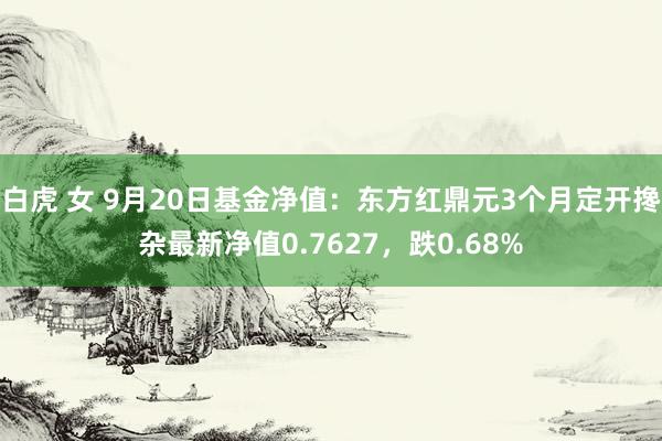 白虎 女 9月20日基金净值：东方红鼎元3个月定开搀杂最新净值0.7627，跌0.68%