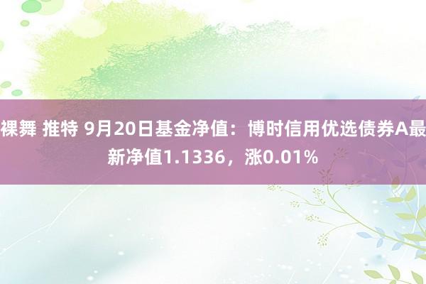 裸舞 推特 9月20日基金净值：博时信用优选债券A最新净值1.1336，涨0.01%