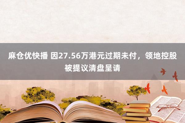 麻仓优快播 因27.56万港元过期未付，领地控股被提议清盘呈请