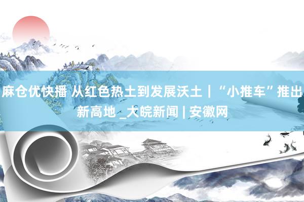 麻仓优快播 从红色热土到发展沃土｜“小推车”推出新高地 _大皖新闻 | 安徽网