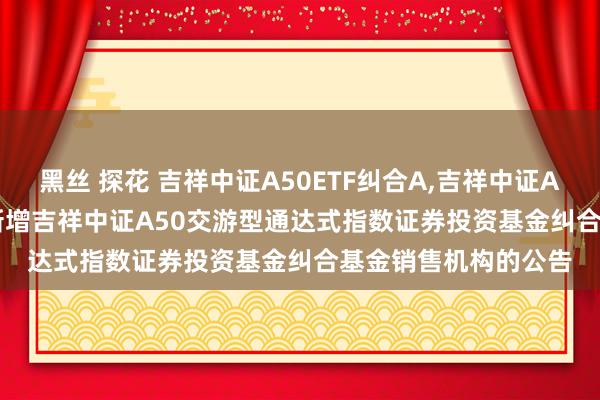 黑丝 探花 吉祥中证A50ETF纠合A，吉祥中证A50ETF纠合C: 对于新增吉祥中证A50交游型通达式指数证券投资基金纠合基金销售机构的公告