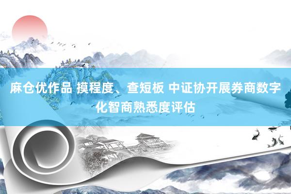 麻仓优作品 摸程度、查短板 中证协开展券商数字化智商熟悉度评估