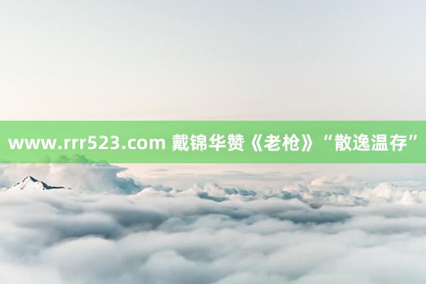 www.rrr523.com 戴锦华赞《老枪》“散逸温存”