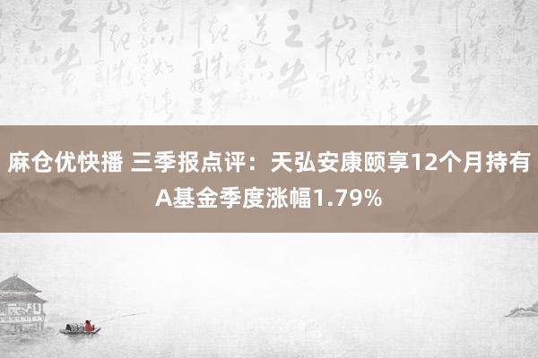 麻仓优快播 三季报点评：天弘安康颐享12个月持有A基金季度涨幅1.79%