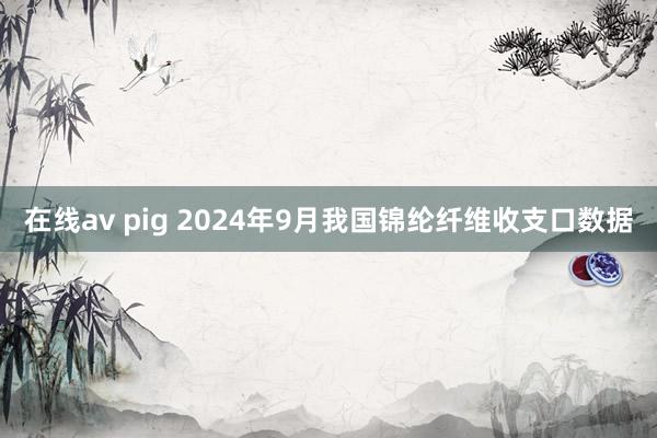 在线av pig 2024年9月我国锦纶纤维收支口数据