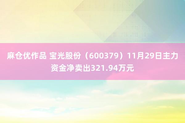 麻仓优作品 宝光股份（600379）11月29日主力资金净卖出321.94万元