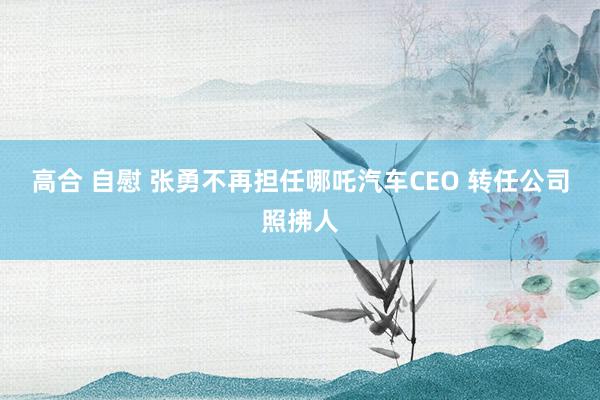 高合 自慰 张勇不再担任哪吒汽车CEO 转任公司照拂人