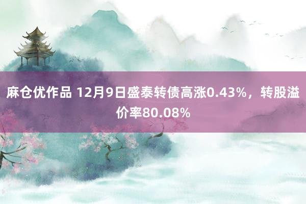 麻仓优作品 12月9日盛泰转债高涨0.43%，转股溢价率80.08%