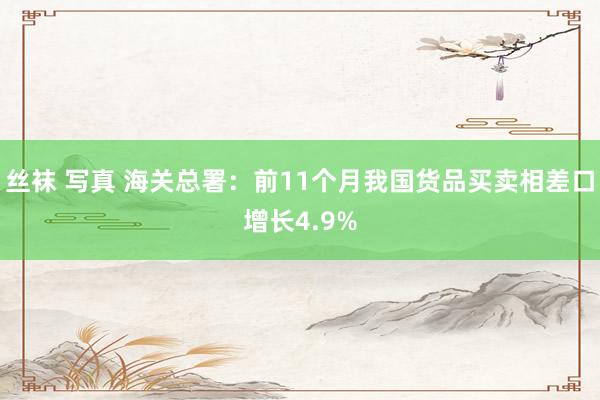 丝袜 写真 海关总署：前11个月我国货品买卖相差口增长4.9%