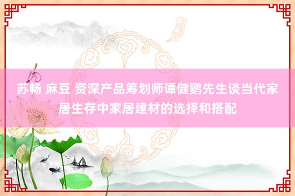 苏畅 麻豆 资深产品筹划师谭健鹦先生谈当代家居生存中家居建材的选择和搭配