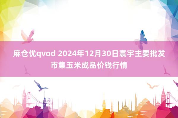 麻仓优qvod 2024年12月30日寰宇主要批发市集玉米成品价钱行情