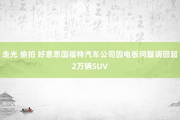 走光 偷拍 好意思国福特汽车公司因电板问题调回超2万辆SUV