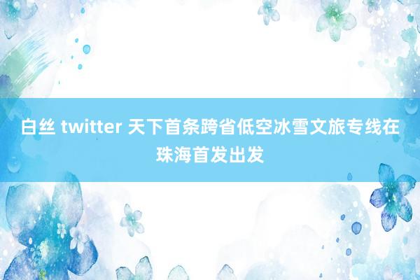 白丝 twitter 天下首条跨省低空冰雪文旅专线在珠海首发出发