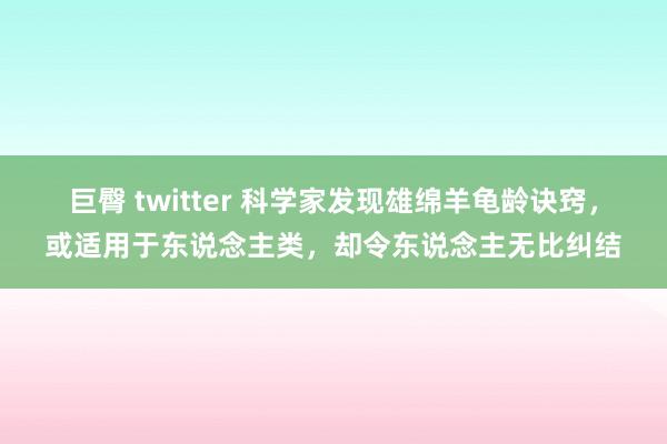 巨臀 twitter 科学家发现雄绵羊龟龄诀窍，或适用于东说念主类，却令东说念主无比纠结