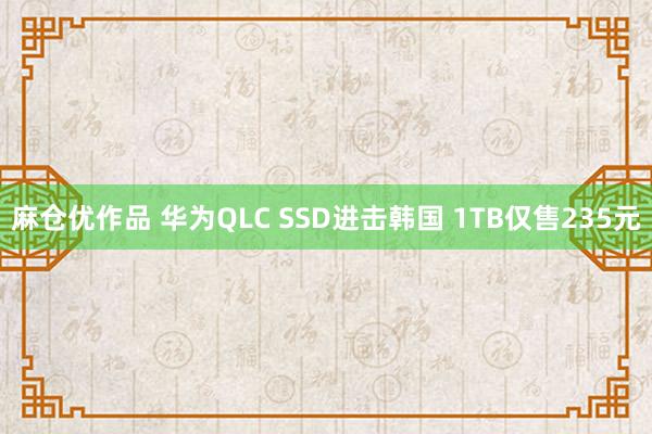 麻仓优作品 华为QLC SSD进击韩国 1TB仅售235元